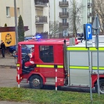 Mikołaj w wozie strażackim.